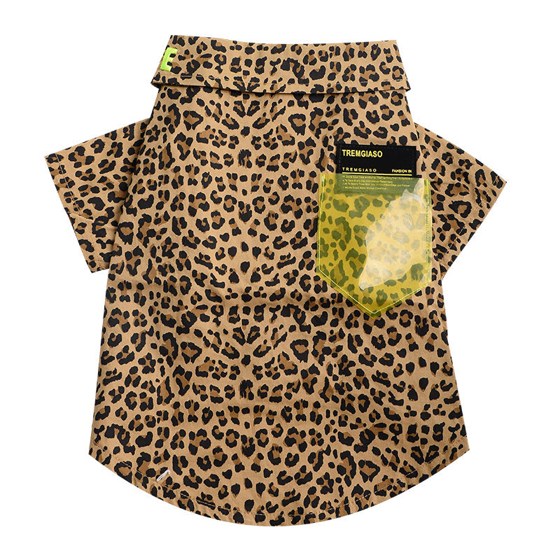 Leopard Collared Dog Shirt