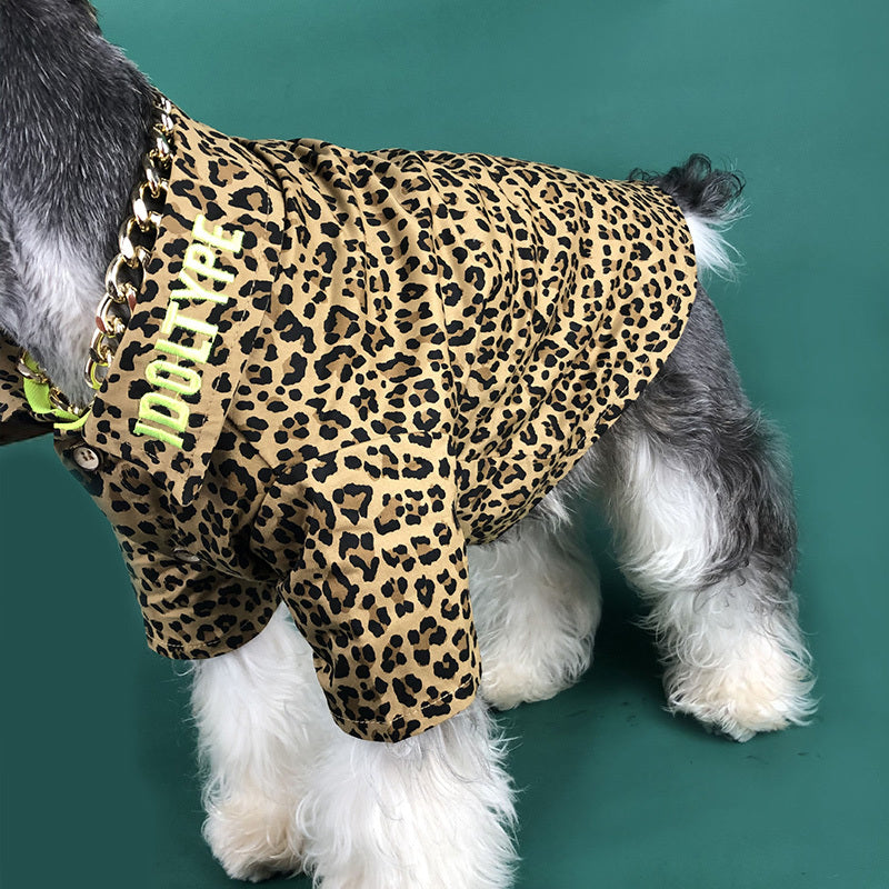 Leopard Collared Dog Shirt