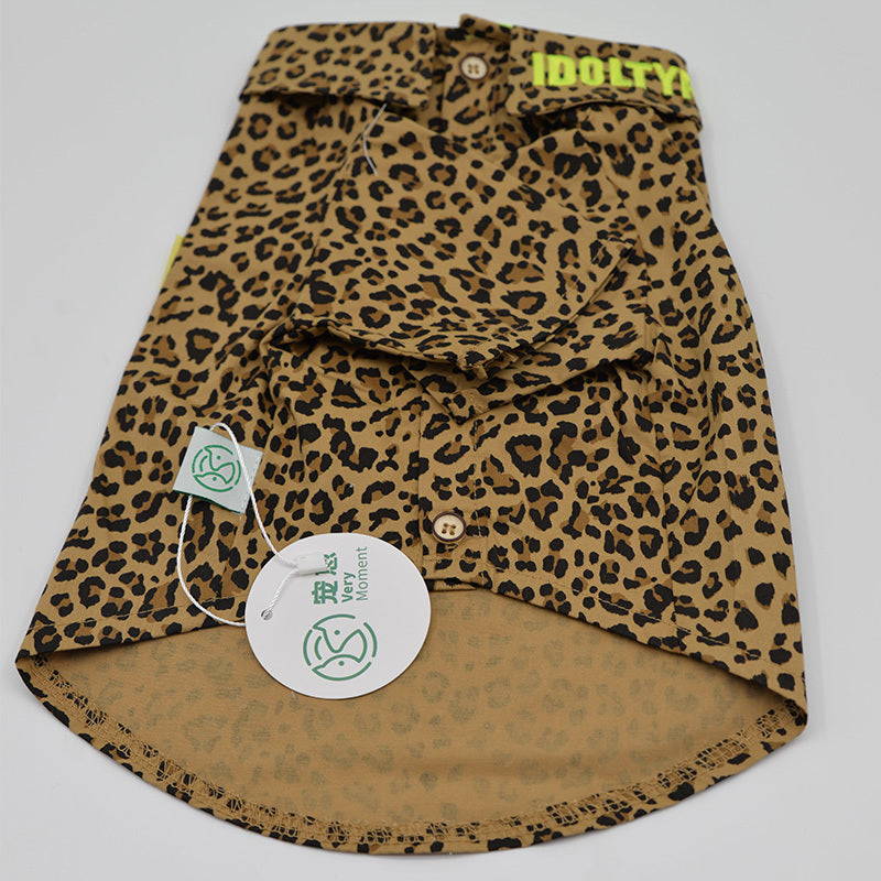 Leopard Collared Dog Shirt
