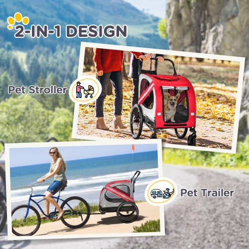2-in-1 Pet Bike Trailer For Small Dogs