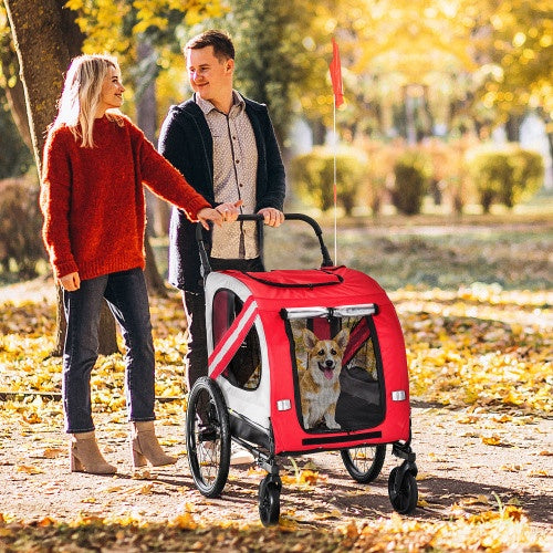2-in-1 Pet Bike Trailer For Small Dogs