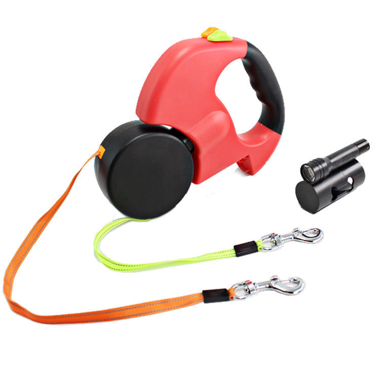 Dual Headed Leash with Flashlight
