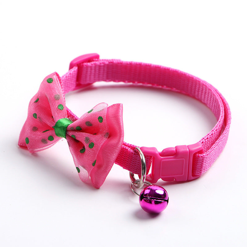 Polka Dot Bow Collar