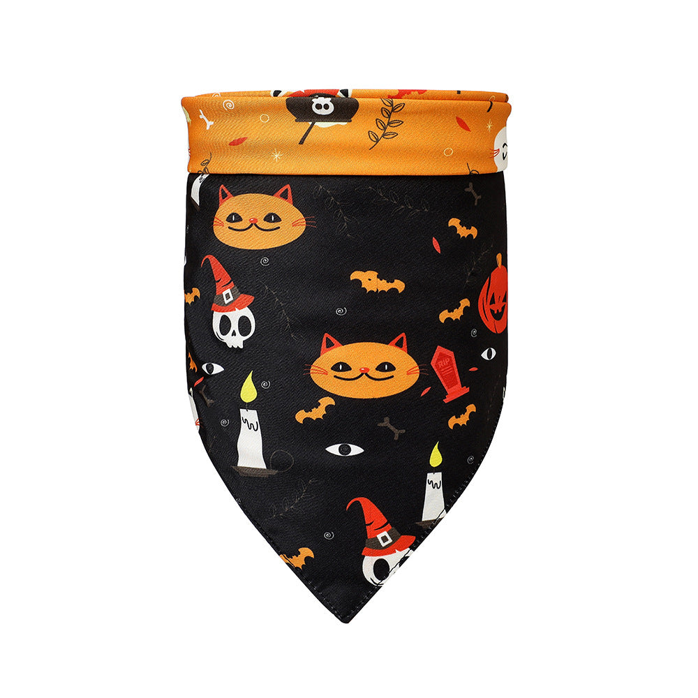 Halloween Pet Scarf Pumpkin Bat Bib