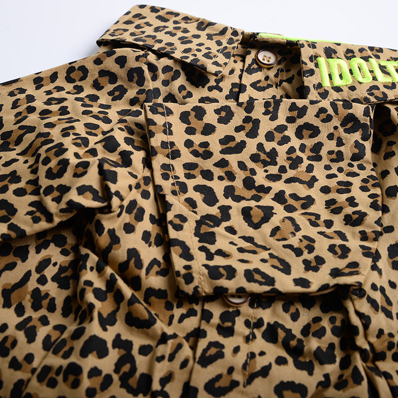 Leopard Collared Dog Shirt