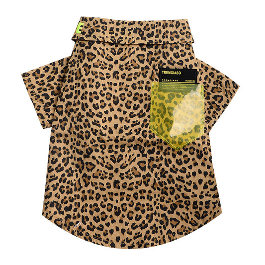 Leopard Collared Dog Shirt