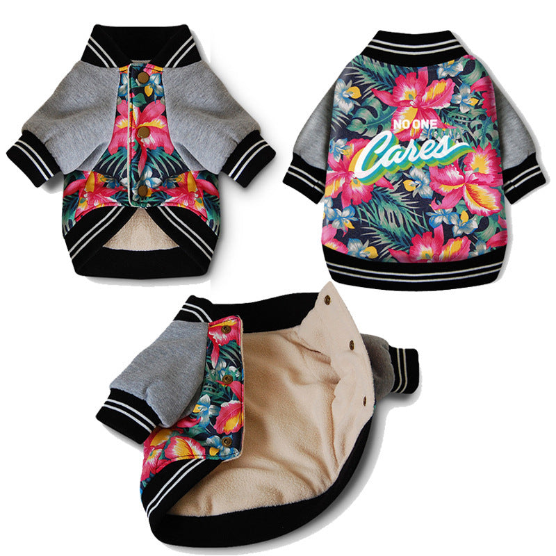 Floral Stretch Printed Two-legged Jacket