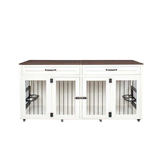 Double Door Pet  House Wooden Cage
