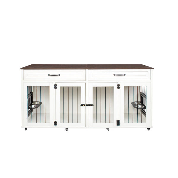 Double Door Pet  House Wooden Cage