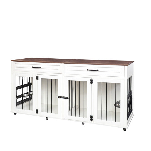 Double Door Pet  House Wooden Cage