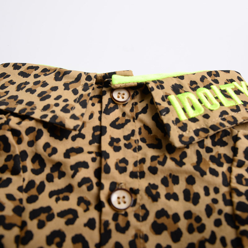 Leopard Collared Dog Shirt