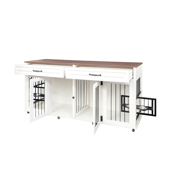 Double Door Pet  House Wooden Cage