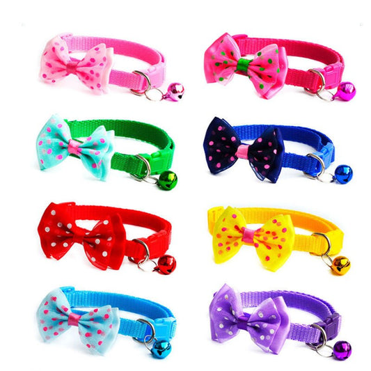 Polka Dot Bow Collar