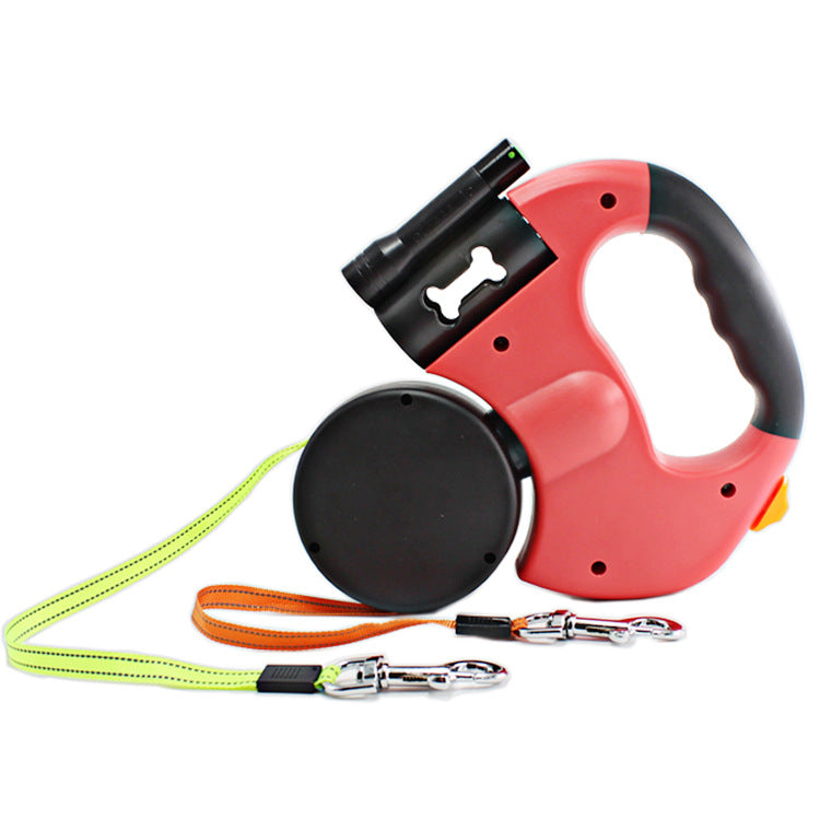Dual Headed Leash with Flashlight