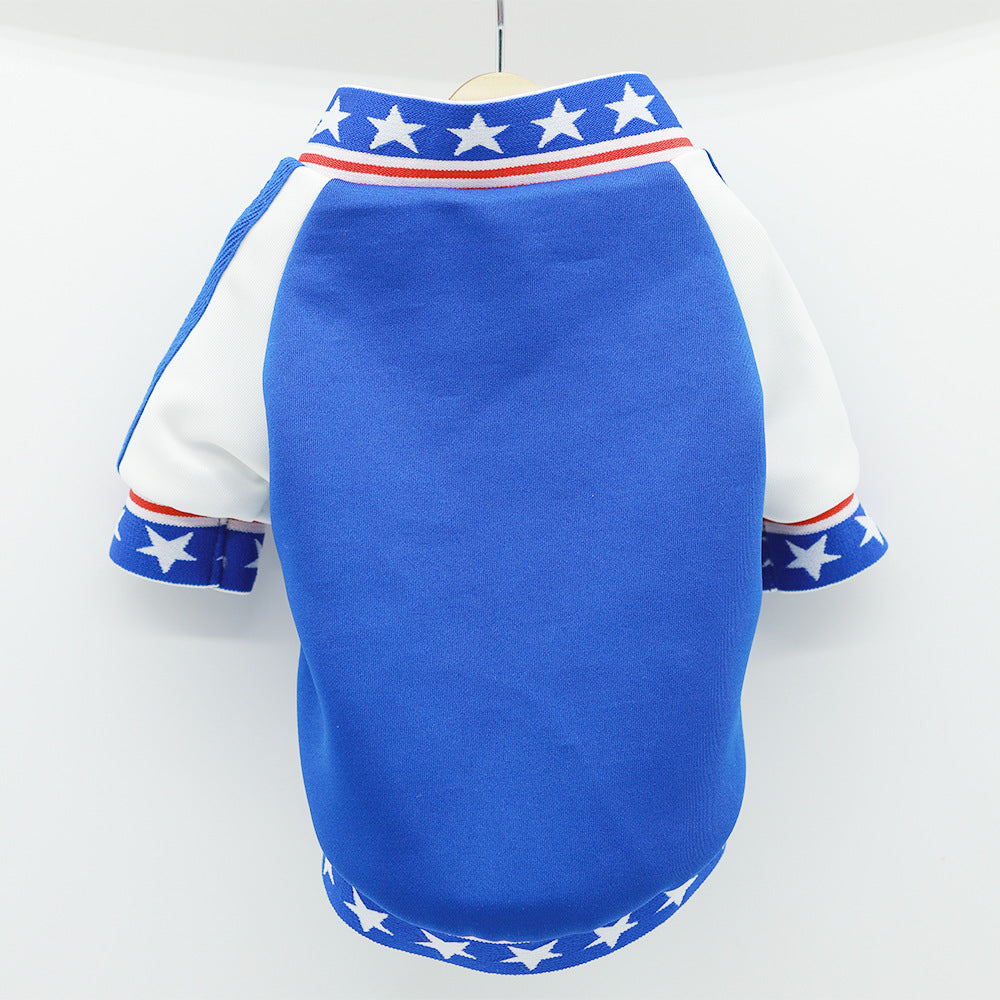 Trendy Red, white and Blue Baseball Jacket