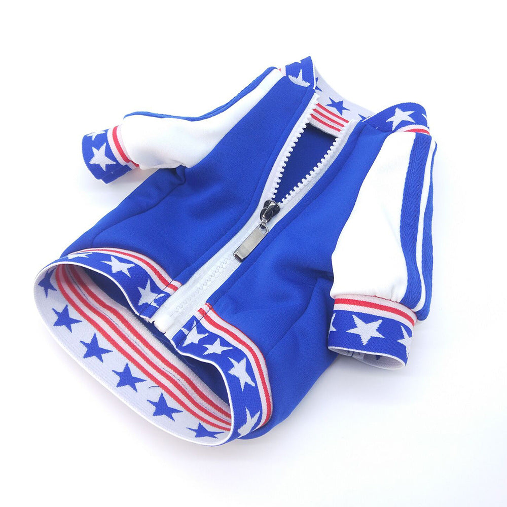 Trendy Red, white and Blue Baseball Jacket