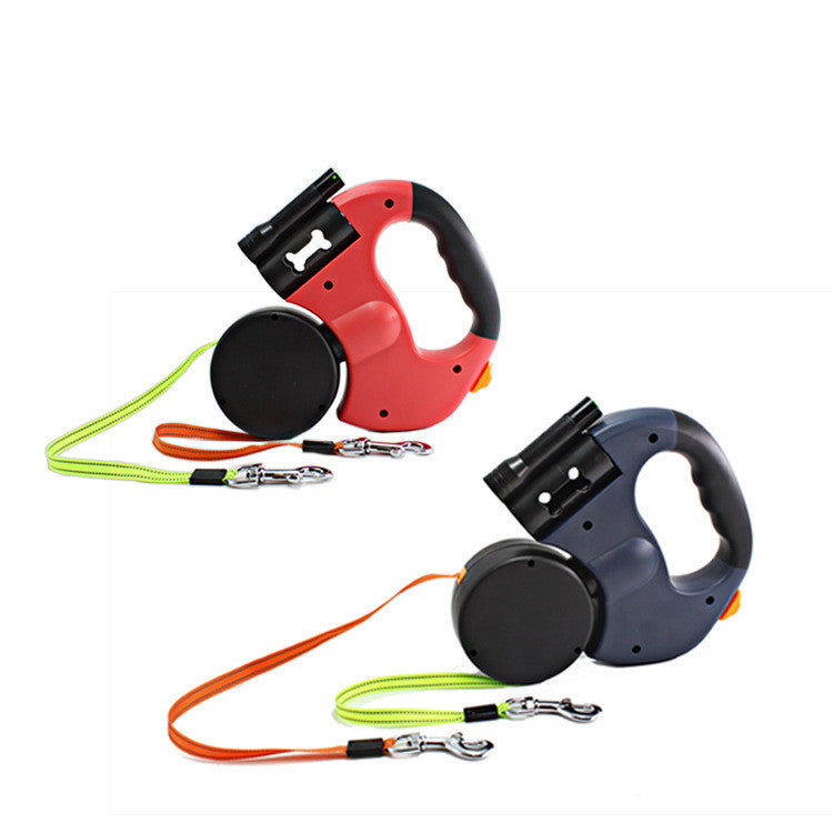 Dual Headed Leash with Flashlight