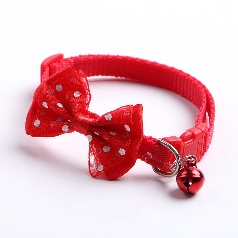 Polka Dot Bow Collar