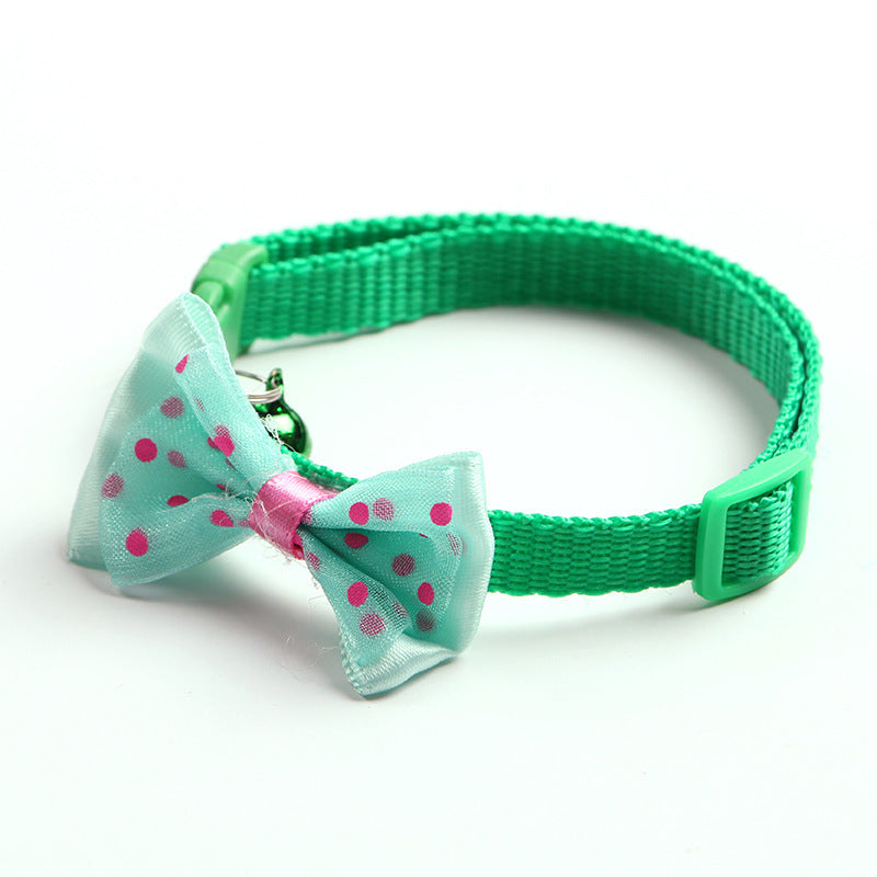 Polka Dot Bow Collar