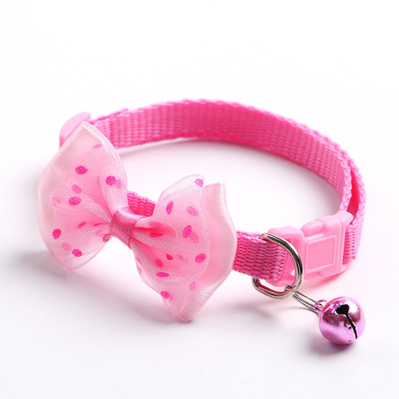 Polka Dot Bow Collar