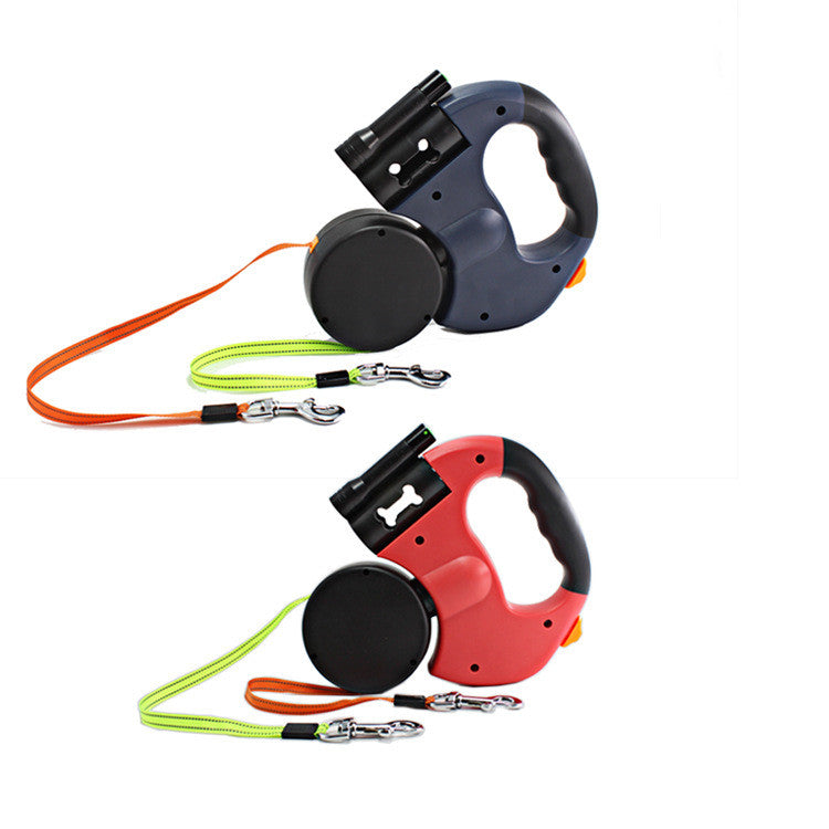 Dual Headed Leash with Flashlight