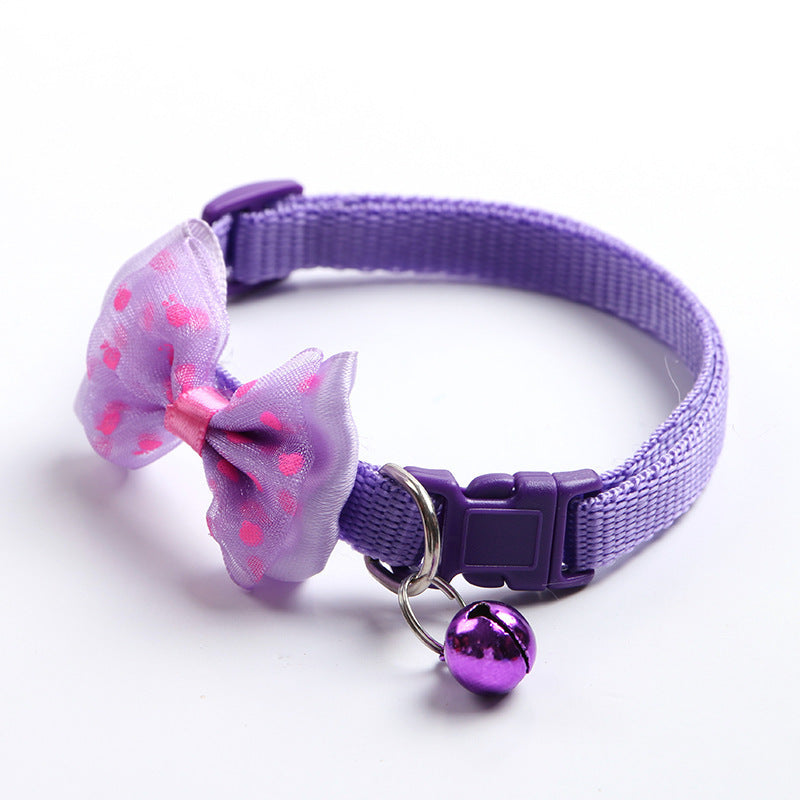 Polka Dot Bow Collar