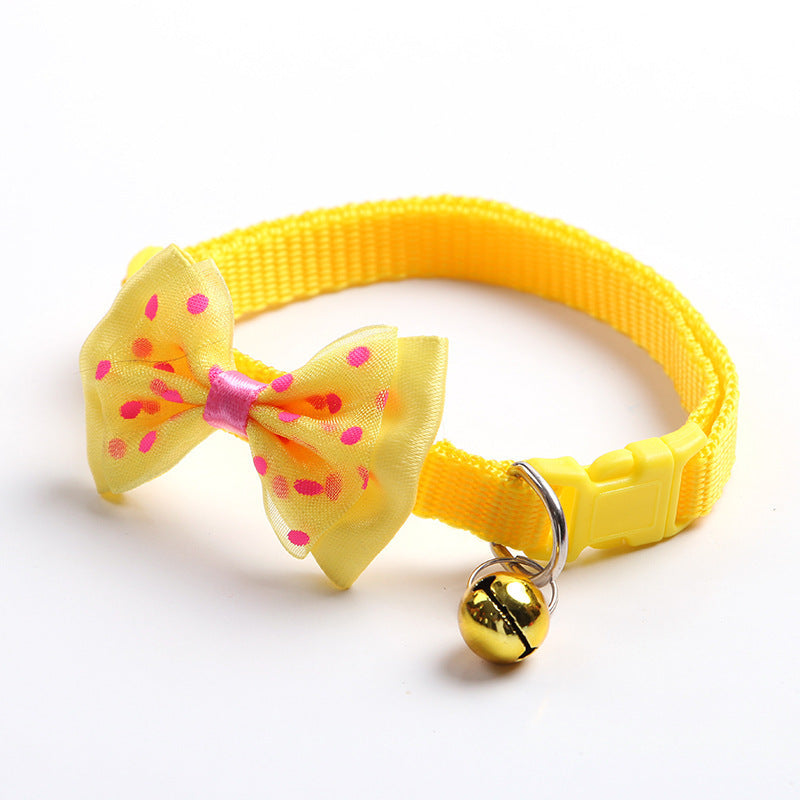 Polka Dot Bow Collar